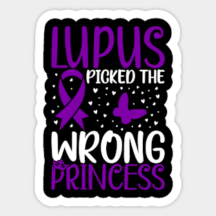 Lupus Awareness Girls Lupus Picked The Wrong Princess Sticker